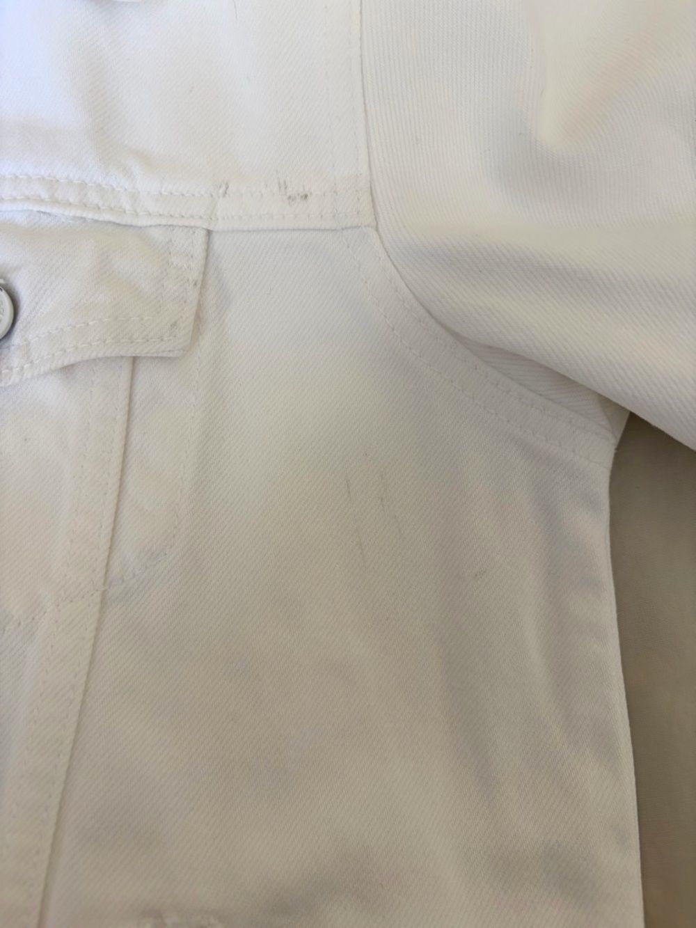 Kancan Delora Denim Jacket Women's Size L White Cotton Button Front Preppy Boho - Picture 14 of 16